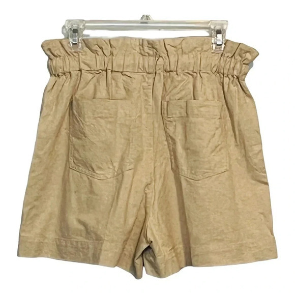 MADEWELL DRAWSTRING PLEATED PAPER BAG COTTON LINEN TAN BEIGE‎ SHORTS SIZE SMALL - Picture 7 of 12